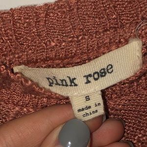 Rust colored Pink Rose sweater Size: Small